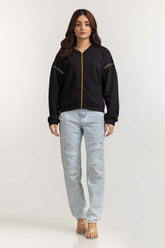 Black Basic Knitted Sweatshirt WM-SWS-WS23-006